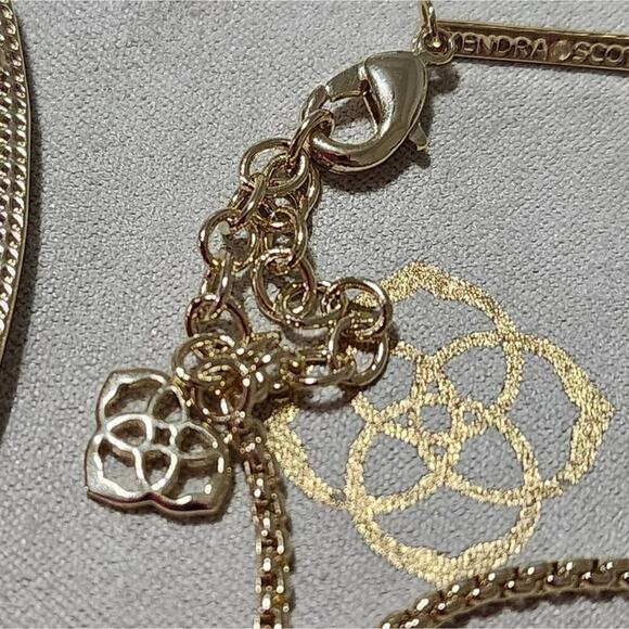 Kendra Scott Rayne Gold Long Pendant Necklace in Dichroic Glass new!! - Picture 10 of 16